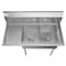 Koolmore 2 Compartment Stainless Steel  Commercial Kitchen Prep & Utility Sink with Drainboard SB141611-12L3 - alternate 4